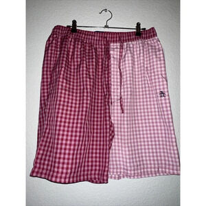 Men’s Penguin Gingham Cotton Shorts Pink Size Medium